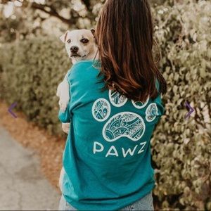 Floral Teal Pawz Tee 🐾